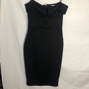 !LAST CHANCE! Missguided Black Off Shoulder Bardot Midi Dress